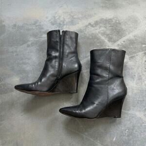Isabel Marant Style Patent Wedge Boots Buckle Moto Indie Sleaze Tumblr 2013